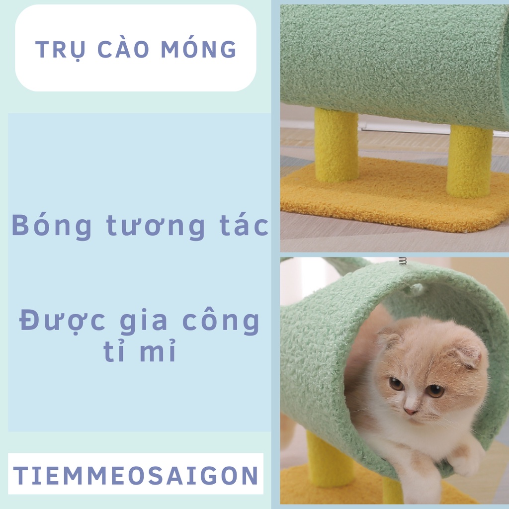 Trụ Cào Móng Cây Cào Móng Nhà Cây Cào Móng Cat Tree Kèm Đồ Chơi Cho Mèo Xả Stress Chất Liệu Bền Tốt Mềm Mại