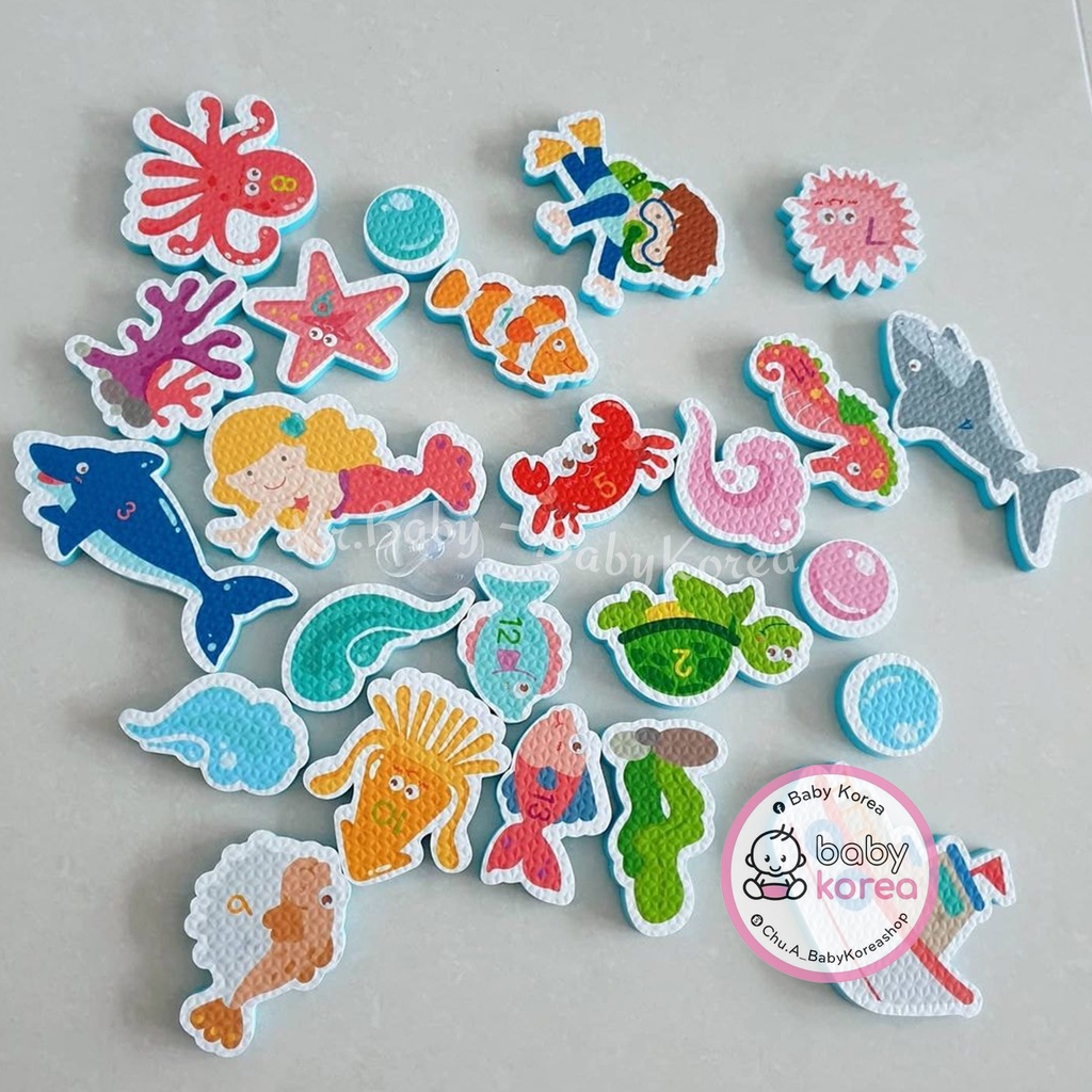 Đồ chơi nhà tắm cho bé trai bé gái, sticker xốp dán tường nhà tắm an toàn cho bé đồ chơi trẻ em BABY KOREA