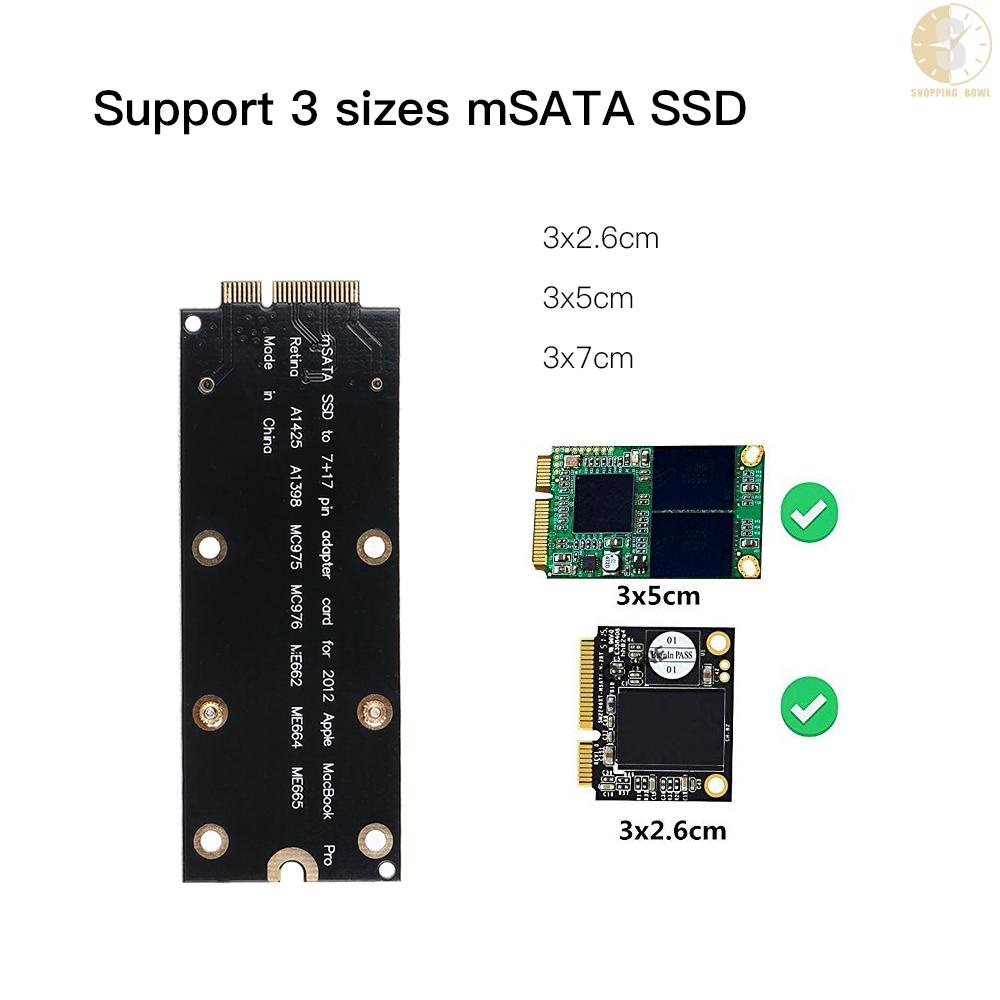 Thẻ Chuyển Đổi Msata Ssd Sang 7 + 17pin Cho 2012 Apple Macbook Pro Retina A1425 A1398 Mini Pci-E Sata Ssd | BigBuy360 - bigbuy360.vn
