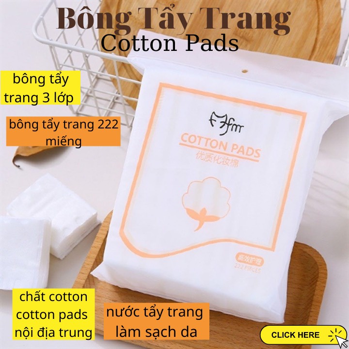 Bông Tẩy Trang 3 Lớp Cotton Pads 222 Miếng Nội Địa Trung Cotton Pad Thấm Nước Tẩy Trang Toner Làm Sạch Da Lotion Mask