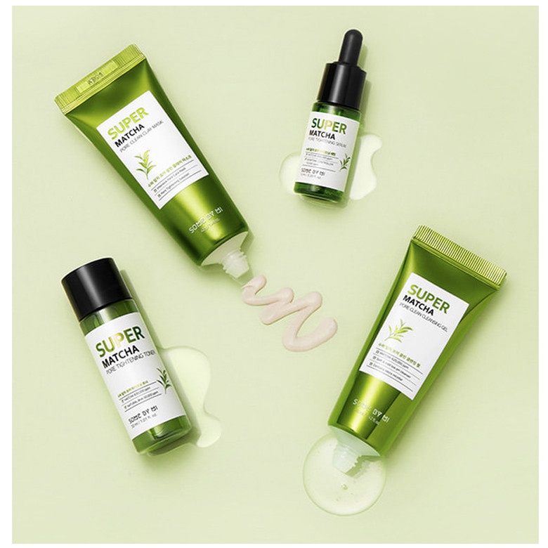 Bộ Kit 4 Món Giúp Se Khít Lỗ Chân Lông, Giảm Mụn Đầu Đen Some By Mi Super Matcha Pore Care Starter Kit