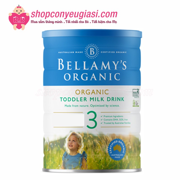 Sữa Bột Bellamy's Organic Công Thức Số 1/Số 2/Số 3 - 900g - Mẫu Mới (date xem phần mô tả)