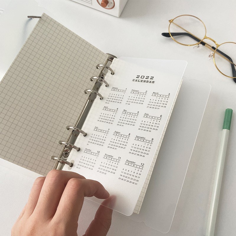 Phụ Kiện Sổ Còng Bookmark In Lịch Năm 2022 Lịch Năm Cho Bìa Sổ Còng Planner A6 A5 6 Lỗ