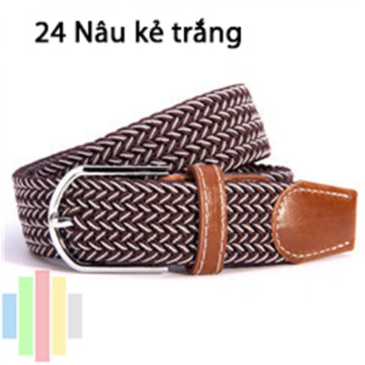 Thắt lưng vải dù co giãn bản 3,5cm - Nhóm màu kẻ