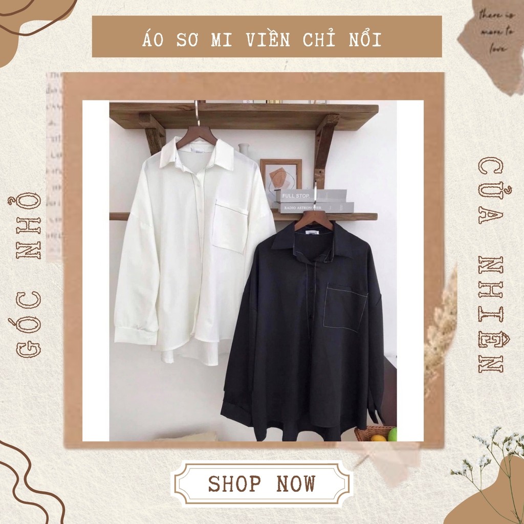 Áo Sơ Mi Form Rộng Viền Chỉ Nổi Lệch Tà Chất Lụa Mịn Như Da Mặt Sau Khi Cà App Ulike (ẢNH THẬT+VIDEO)