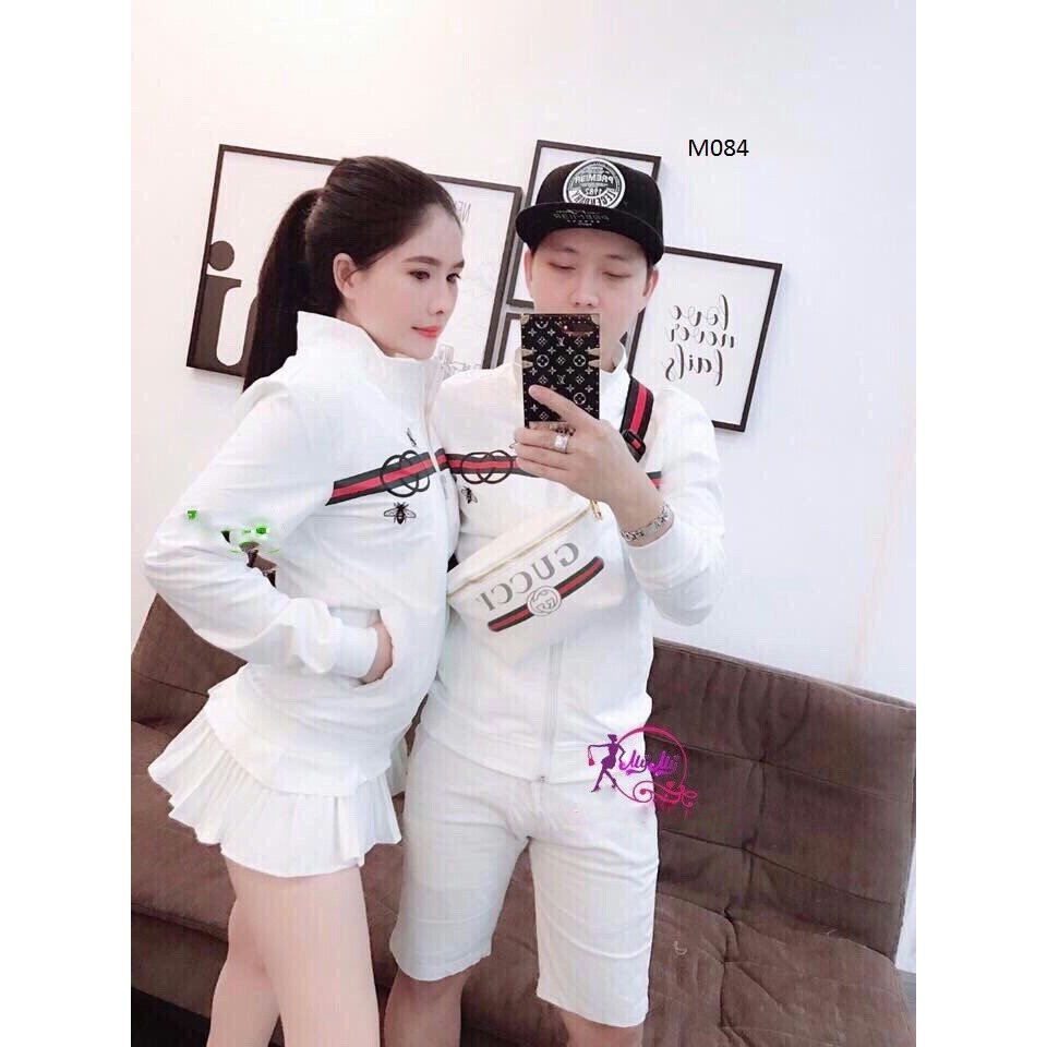 Áo đôi áo khoát cặp đôi dù 2 lớp chạy sọc ngang và thêu rất đẹp - áo khoác đôi khoát cặp áo khoát nam nữ