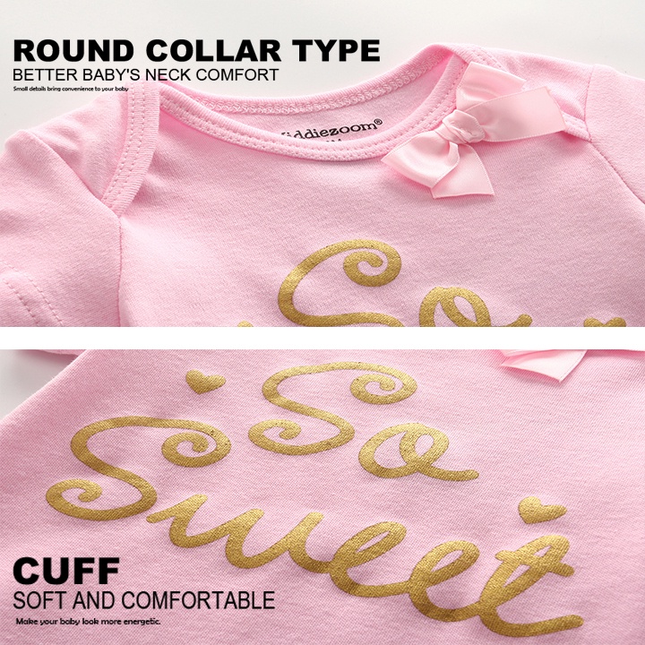 Bộ 5 mảnh áo liền quần cho trẻ sơ sinh bông dễ thương đồ bé trai sơ sinh bodysuit cho bé gái đồ bé gái sơ sinh 0 12 tháng