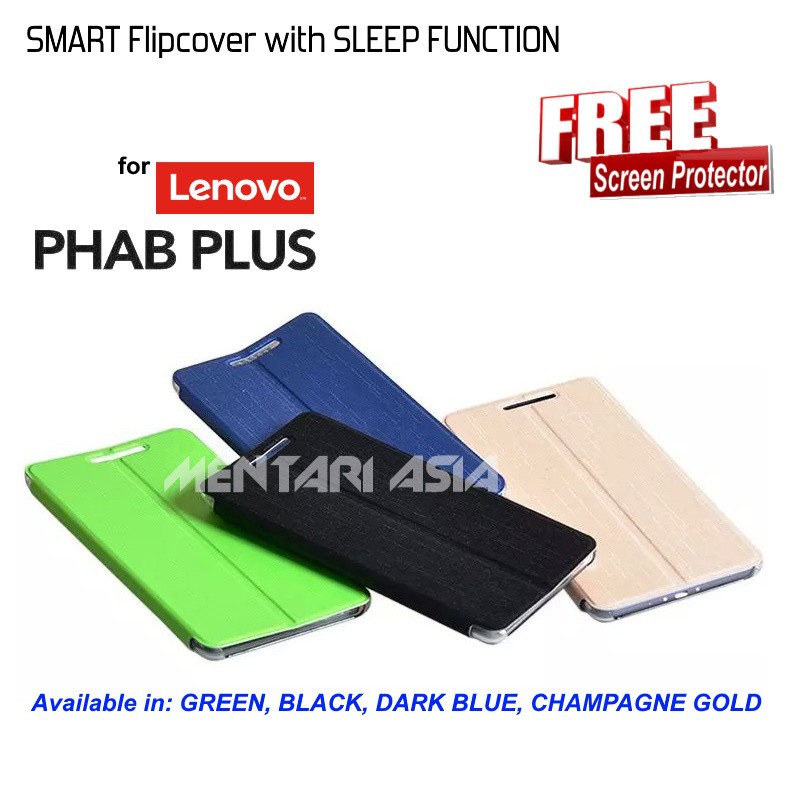 Bao Da Máy Tính Bảng Nắp Lật Kiêm Giá Đỡ Cho Lenovo Phab Plus 6.8: Smart (free Sp)