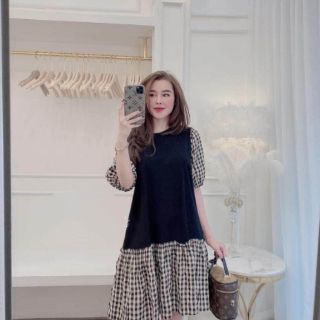 Đầm suông phối caro Bigsize 60_85 ký