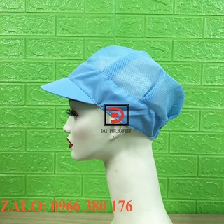 Mũ vải lưới trùm tóc công nhân, nón vải phối lưới công nhân (Hình thật)