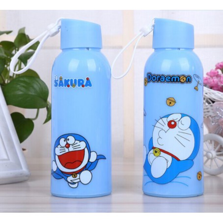 Bình nước doremon 2 lớp hoạt hình 400ml BN23 thuỷ tinh bình nước cute chai nước dễ thương