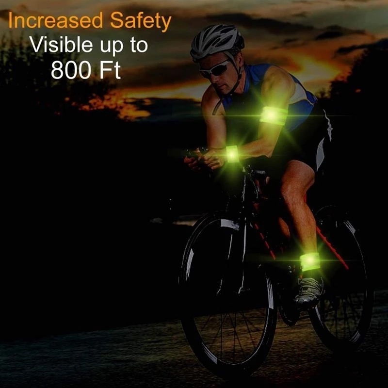 Băng Đeo Cánh Tay Phản Quang Co Giãn Điều Chỉnh Được Dành Cho Chạy Bộ Đạp Xe Ban Đêm