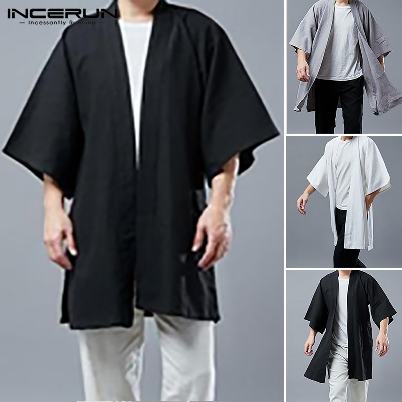 Áo Khoác Cardigan INCERUN Dáng Dài Thời Trang Cho Nam