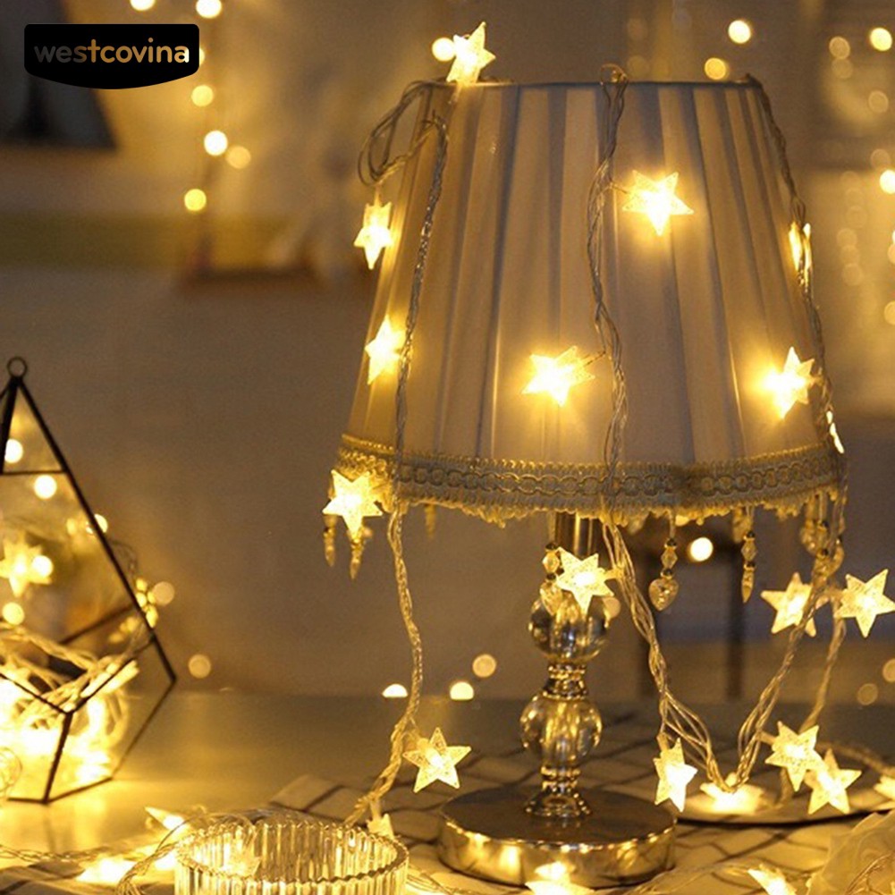 Dây Đèn Led 6m 40 Bóng Hình Ngôi Sao Trang Trí Tiệc Cưới