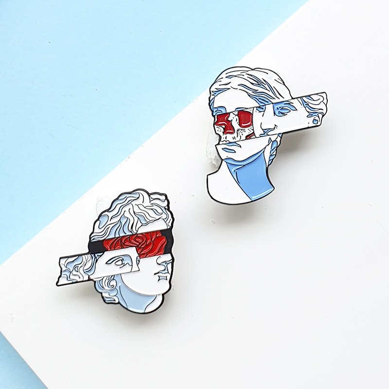 Pin cài áo tượng face art nghệ thuật - GC048