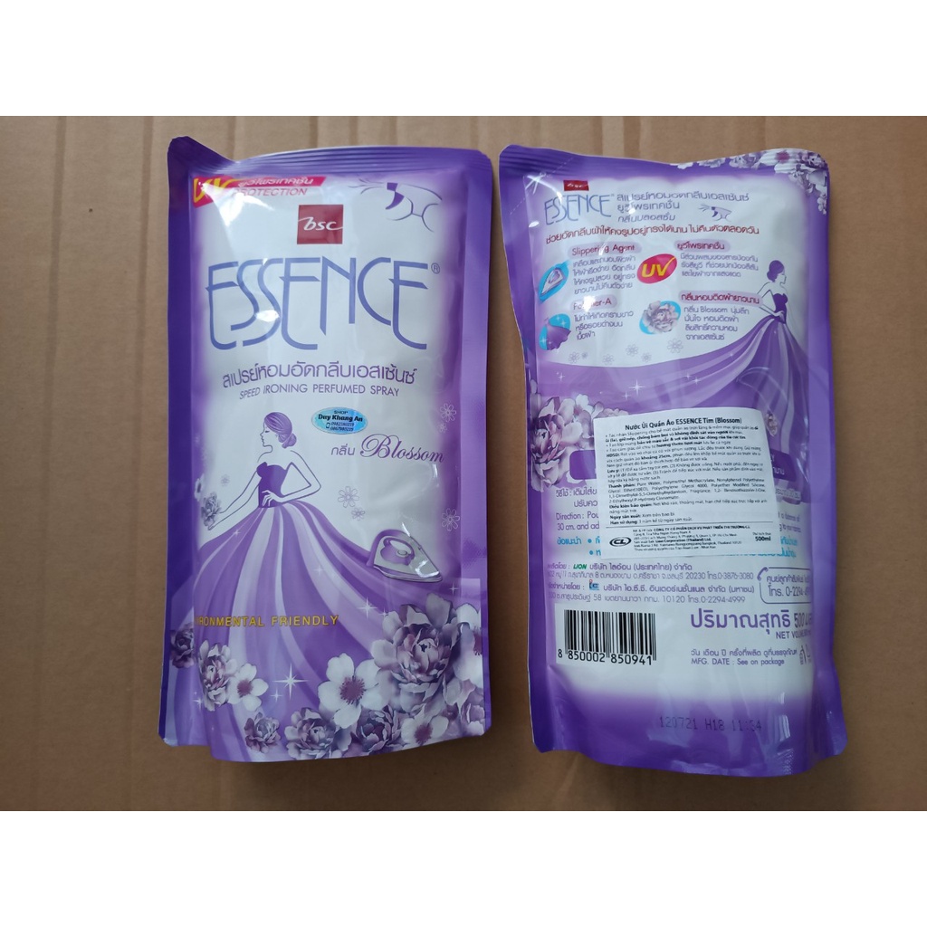 combo 2 túi xịt ủi Essence Tím 500ml nhập khẩu Thái Lan