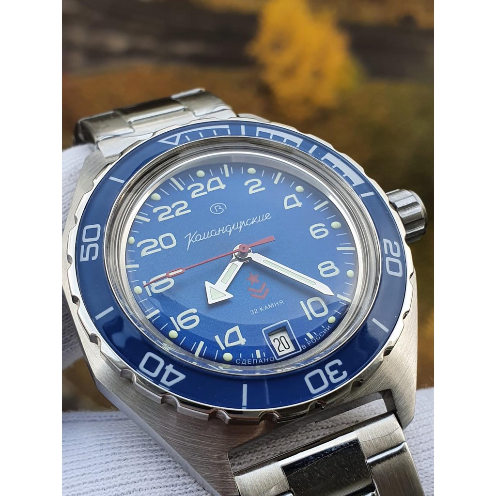 Đồng hồ Nga Vostok komandirskie chống nước tốt 650547. Đồng hồ nam Vostok máy cơ tự động, size mặt 42 chống nước 20ATM