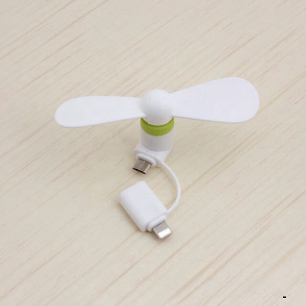 Quạt mini 2 cánh cắm điện thoại Iphone & Android 26k Shoph2t sỉ 15k