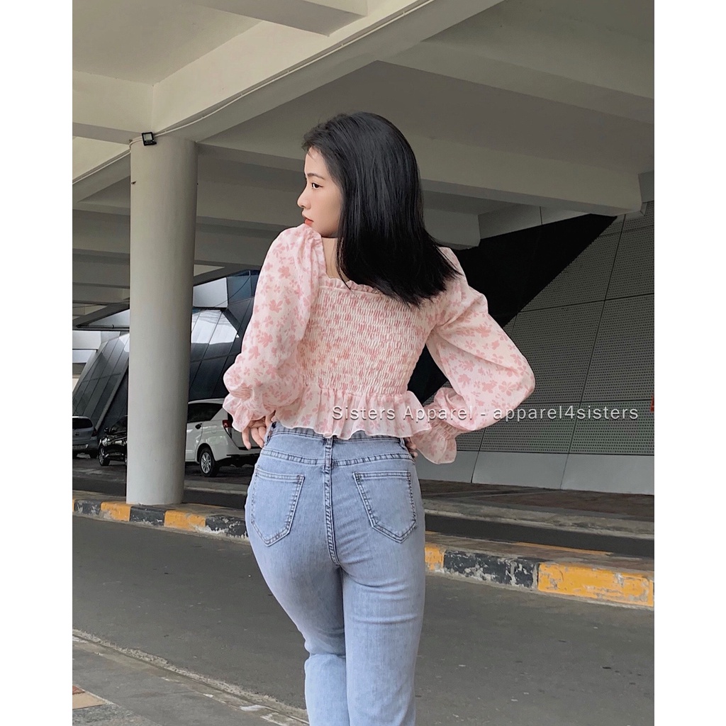 Quần skinny jeans ống đứng -QJ095 ( Xanh Nhạt/Đen)