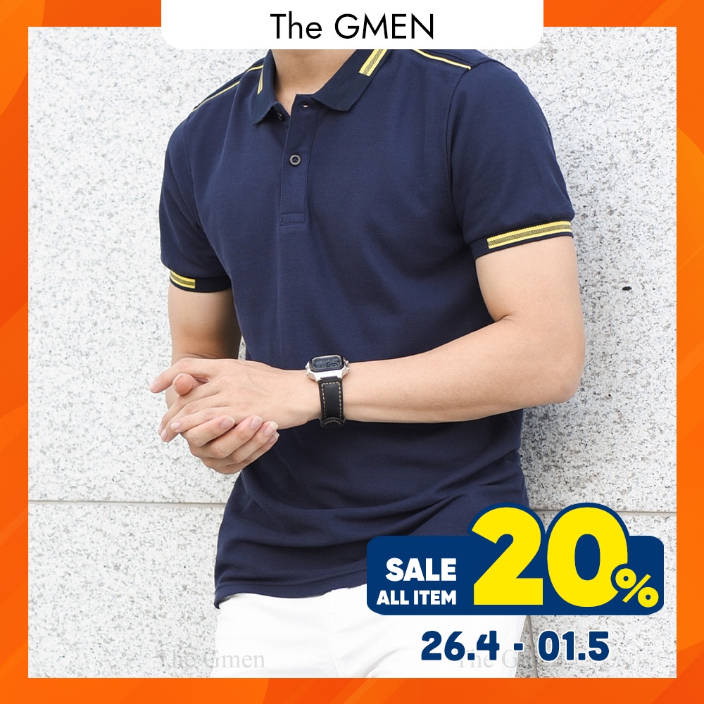 Áo Pattern Polo nam The GMEN thiết kế cổ bẻ có viền, vải cá sấu Cotton bền, chuẩn form