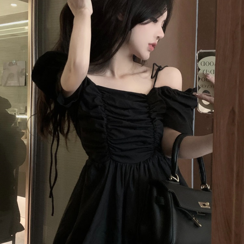 Đầm Perty không tay hở vai eo thon thời trang mùa hè mới cho nữ