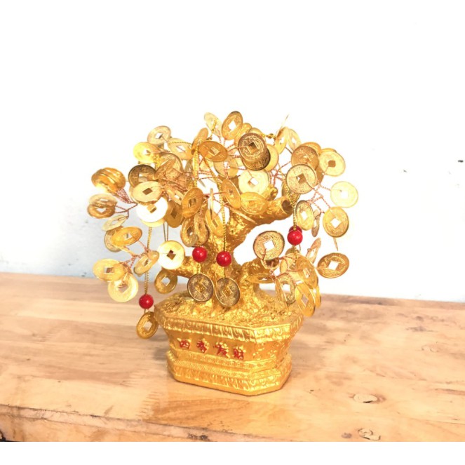 Cây đá phong thủy cây phát tài phát lộc K04 cao 18cm