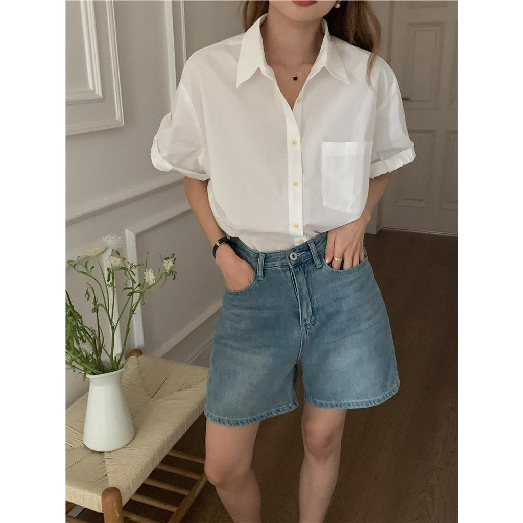 Áo Thun polo Tay Ngắn Màu Trơn Đơn Giản Phong Cách Hàn Quốc 63018 4 Màu Sắc