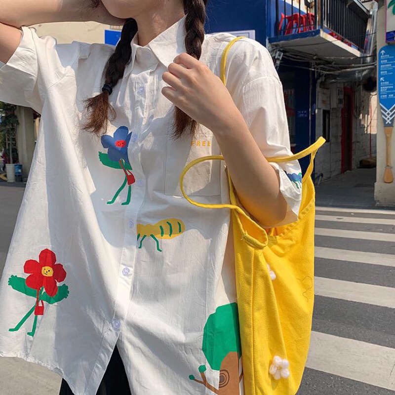 sơ mi gấu hình