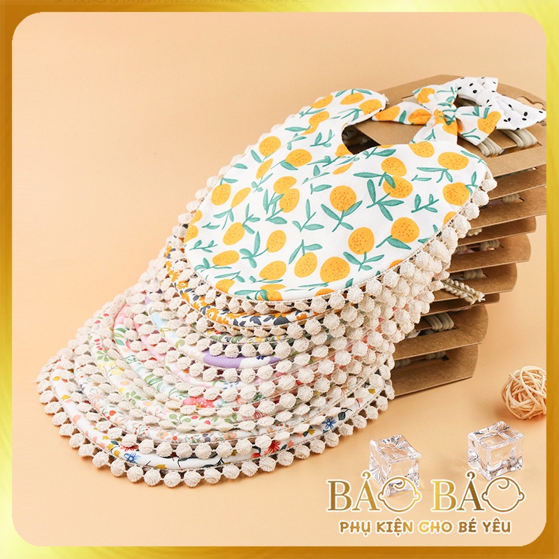 Yếm đeo cổ 2 mặt kèm băng đô/ turban tiểu thư cho bé gái phong cách vintage