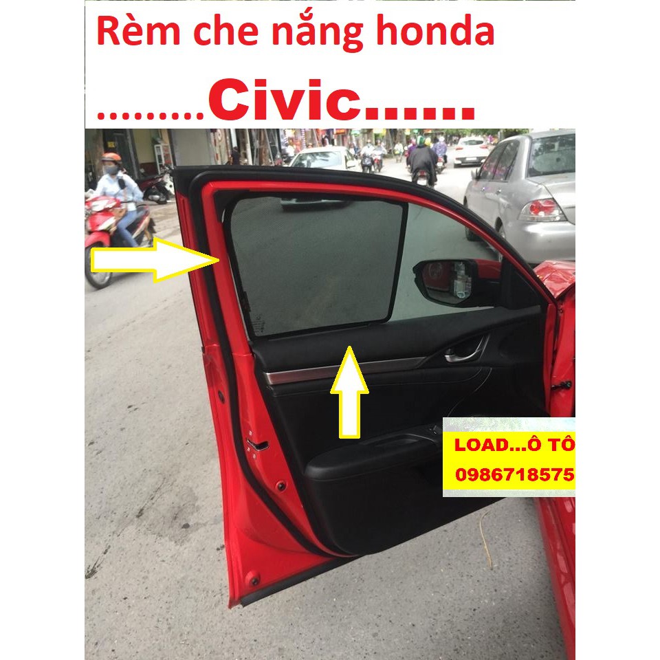 Rèm Che Nắng Nam Châm Honda Civic 2018-2021 Load Ô Tô Cao Cấp