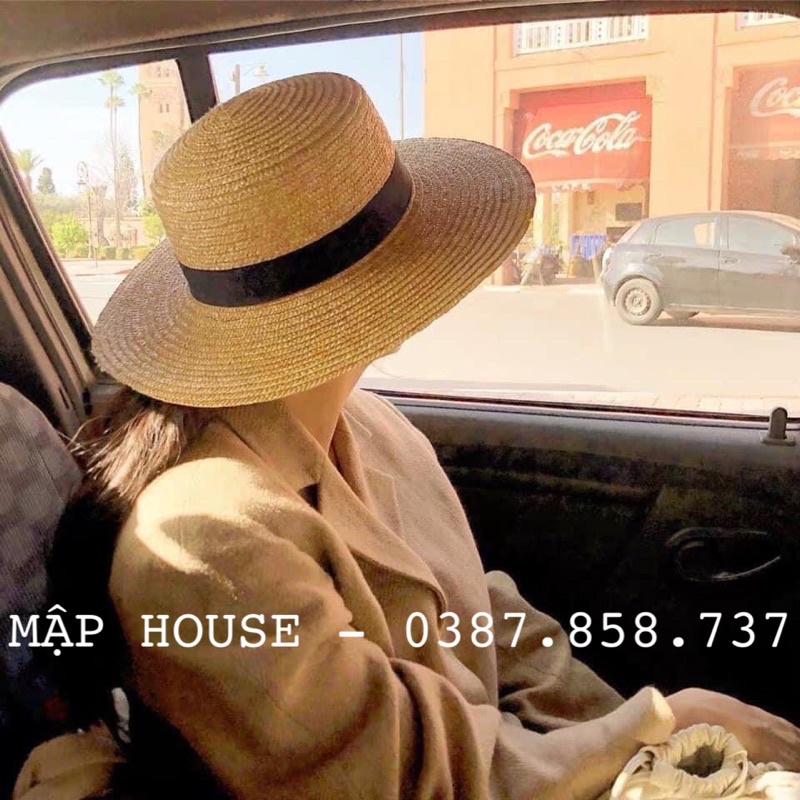 Mũ gaucho vành ngang cao cấp đi biển phong cách Vintage