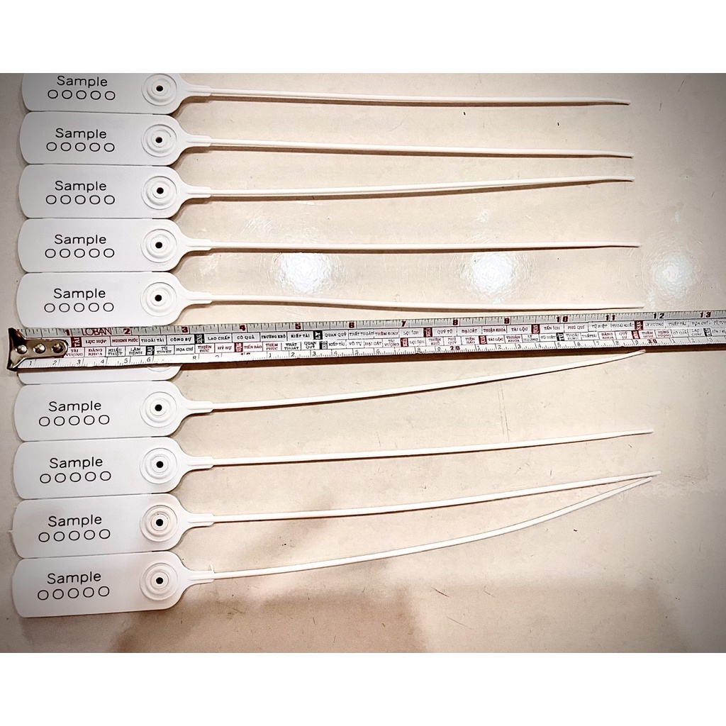 Combo 100 cái Seal niêm phong nhựa kẹp chì dây tròn trơn  30 cm