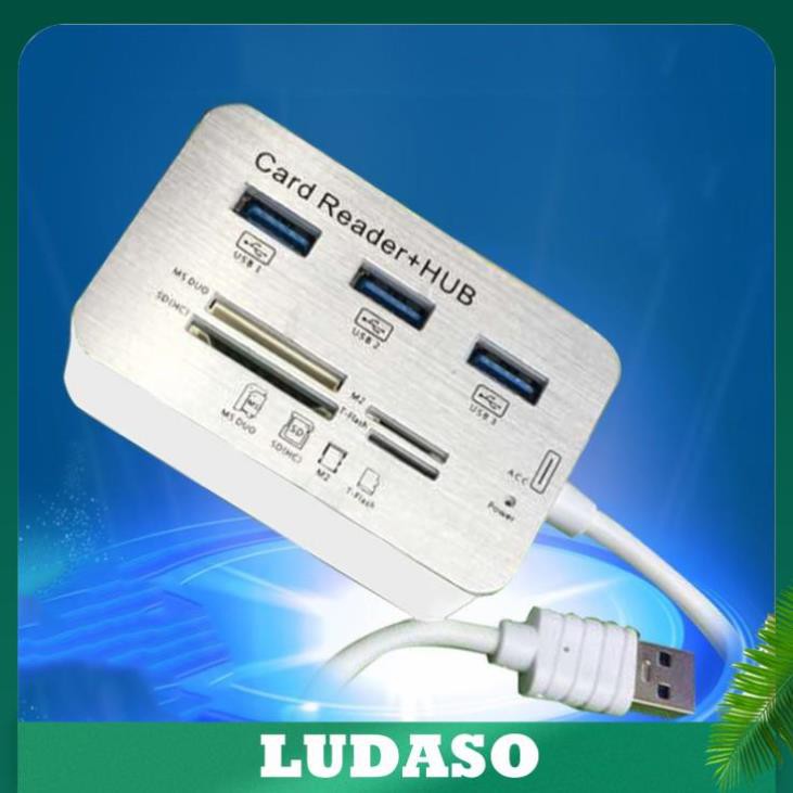 Bộ chia USB HUB kiêm đầu đọc thẻ nhớ 2 in 1 cổng 3.0 giá rẻ mẫu 2 LUDASO