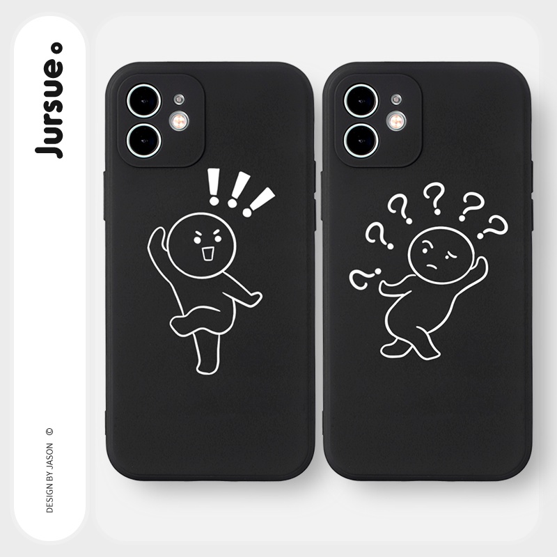 Ốp lưng JURSUE hoạt hình cặp đôi dễ thương đẹp cho iPhone 13 12 11 Pro Max SE 2020 X XR XS ip 8 7 6 6S Plus kute Y127