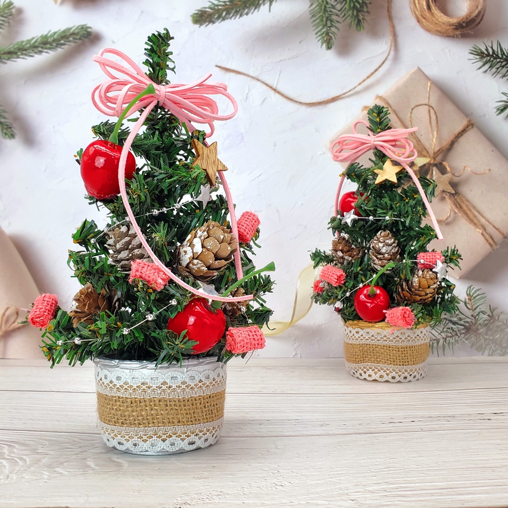Cây Thông Nhí 20CM TNM06 Để Bàn Trang Trí Giáng Sinh