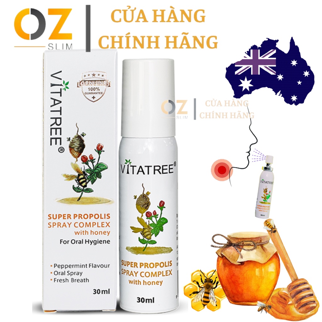 Keo Ong Xịt Họng Vitatree Super Propolis Spray Complex With Manuka 15+ 25ml Giúp Giảm Ho, Các Vấn Đề Về Khoang Miệng