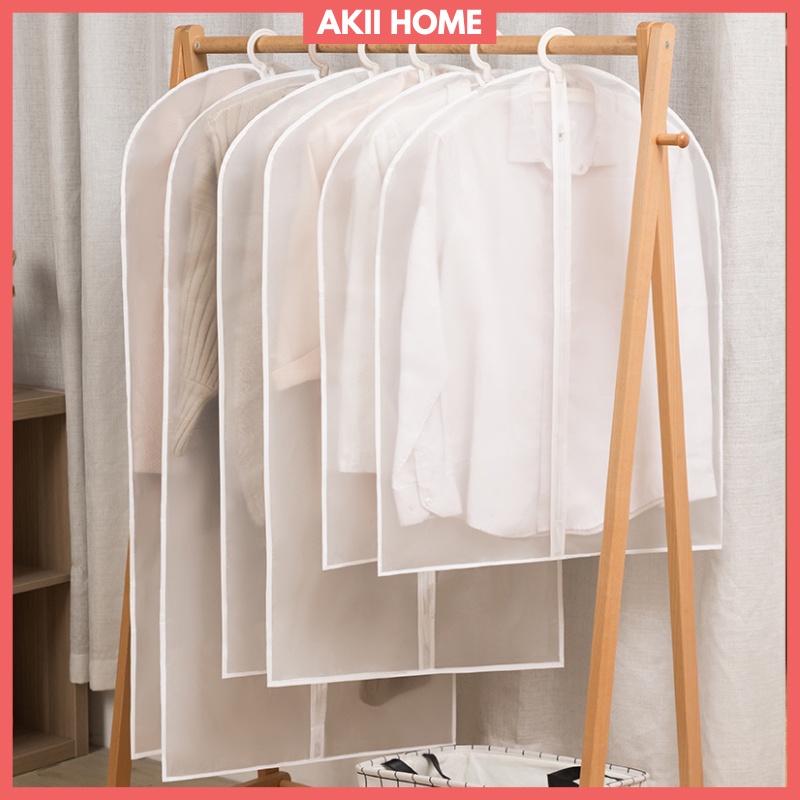 Túi bọc quần áo chống bụi trong suốt, chất liệu PEVA có thể giặt Akii Home TD38