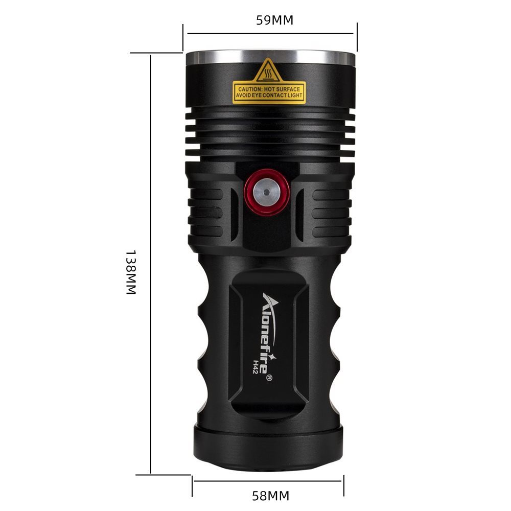 Đèn pin ALONEFIRE H42 3x XHP50 10000 lumen siêu sáng/ có thể sạc lại/ chống thấm nước