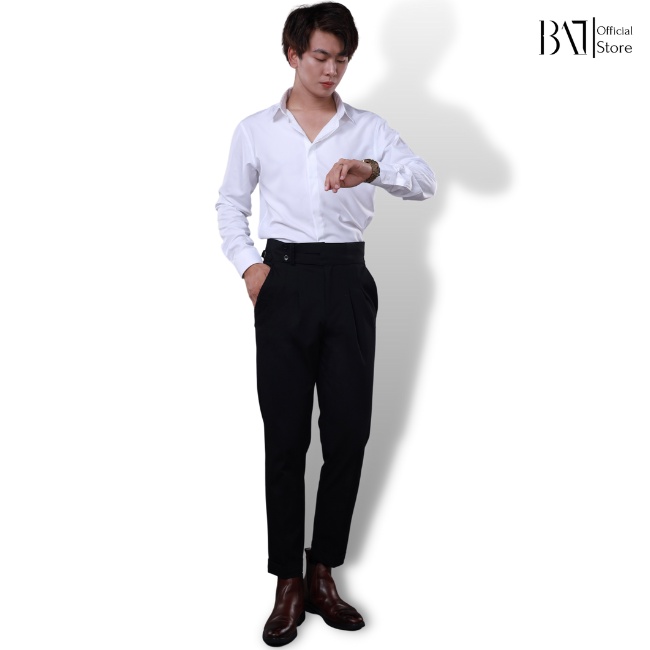 Quần tây nam cạp cao BAT STORE màu đen.xám thiết kế trẻ trung tôn dáng chất liệu vải đẹp co giãn mã QA 085