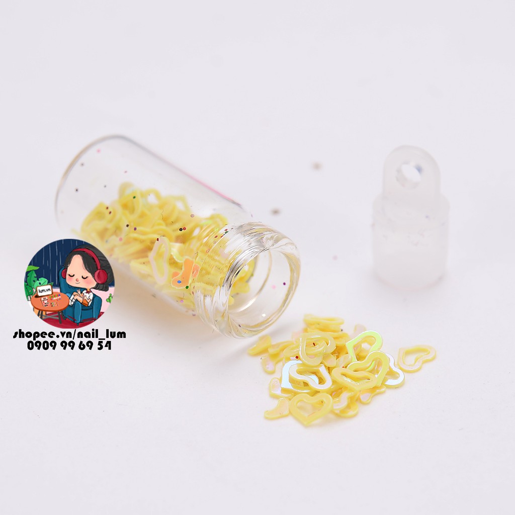 Set 48 Lọ Nhũ - Kim Tuyến - Hạt Trang Trí Móng Nail Đủ Màu