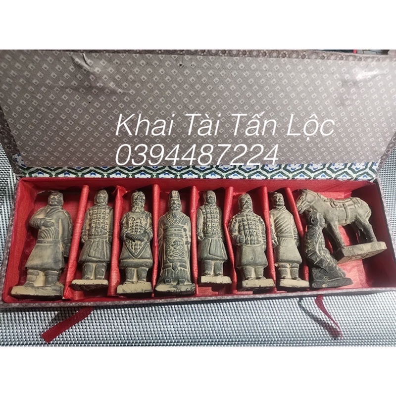 Bộ 9 tượng đất nung cao 9cm mô phỏng đội quân đất nung Tần Thuỷ Hoàng