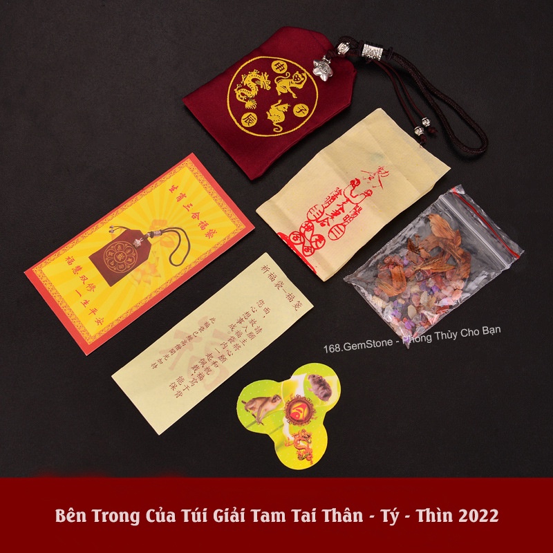 Túi tam tai tránh hạn Thân Tý Thìn 2022 2023 2024 để túi xách bóp ví