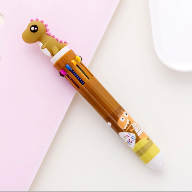 Bút bi cute nhiều màu đầu hoạt hình mã kỳ lân, khủng long dễ thương tiện dụng