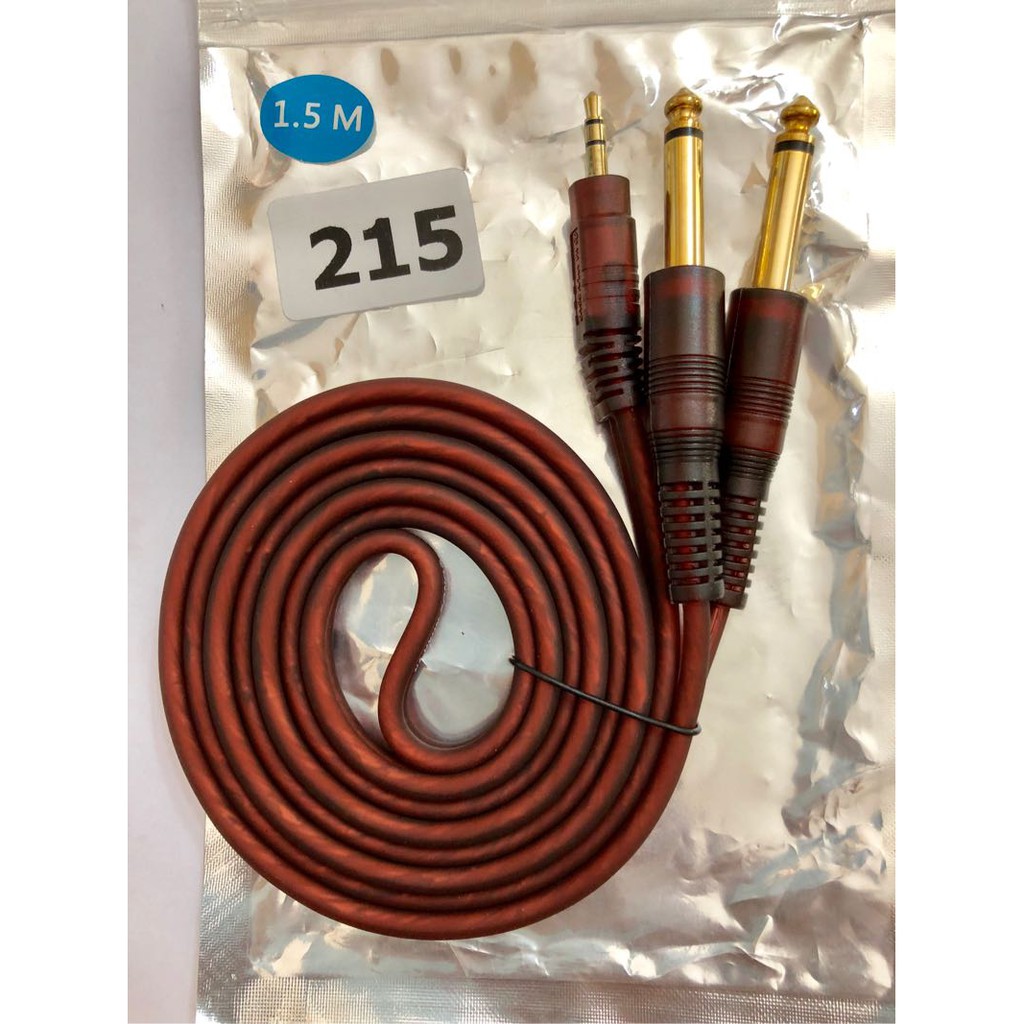 Dây chuyển từ jack 3.5 ly ra 2 đầu 6 ly dài 1,5 mét