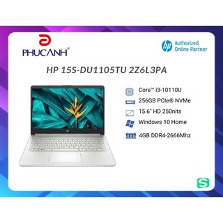 [ELHP10 giảm 10% tối đa 2TR cho đơn từ 15TR] Laptop HP 15s-du1105TU 2Z6L3PA (i3-10110U/ 4GB/ 256GB SSD/ 15.6/ VGA ON