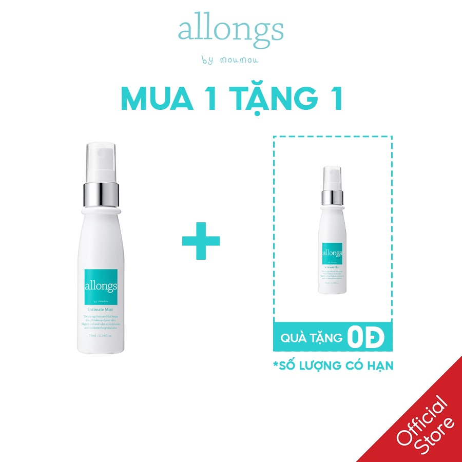 [Mã COSDEP -8% ĐH250k]Xịt Khoáng Phụ Khoa Làm Sạch, Khử Mùi ALLONGS INTIMATE MIST 70ml