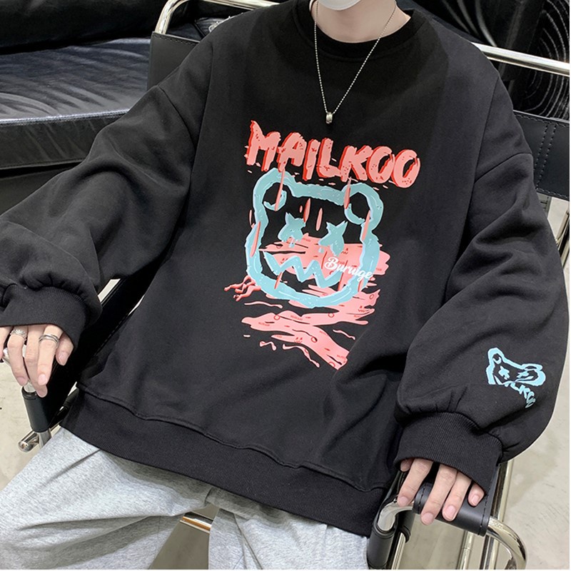 Áo sweater nam nữ in hình mặt gấu siêu chất. áo sweater form rộng