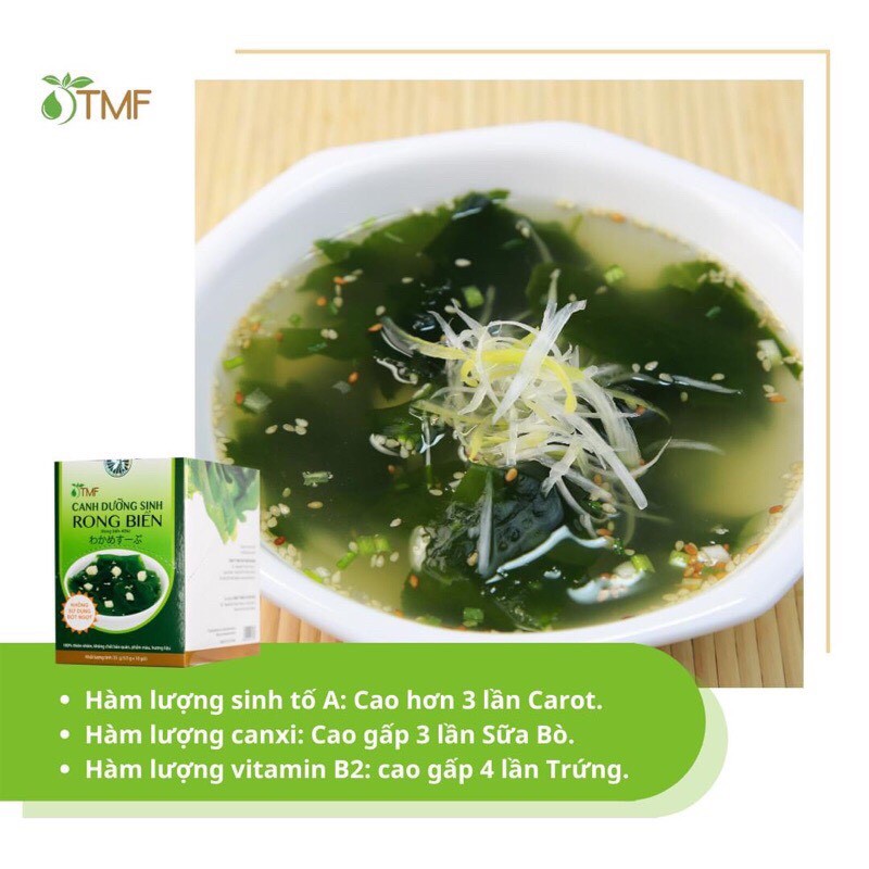 Canh dưỡng sinh rong biển TMF 55gr hộp 10 gói