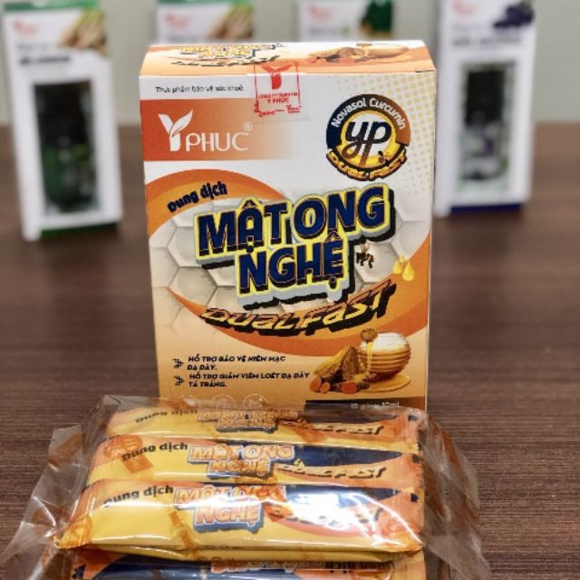 Dung dịch mật ong nghệ Dual fast – Hỗ trợ giảm đau dạ dày, vi êm loét dạ dày (15 gói)