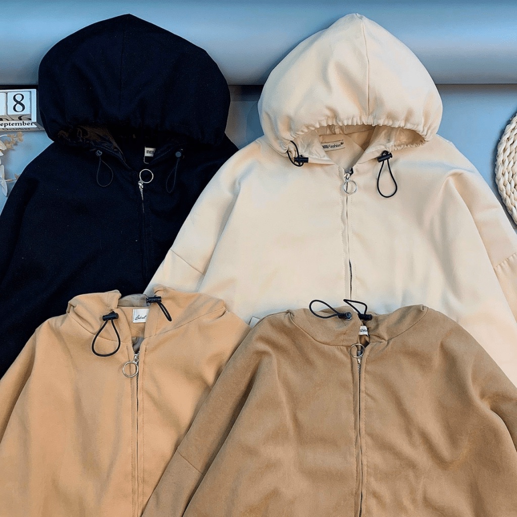 (FREE SHIP) áo khoác nữ có dây kéo trơn chất liệu da lộn cao cấp đơn giản đẹp tinh tế VALENTINA